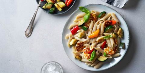 Penne med halloumi 