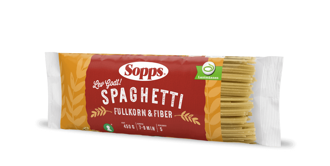 Spaghetti Fullkorn & fiberpasta Lev Godt! Sopps.no